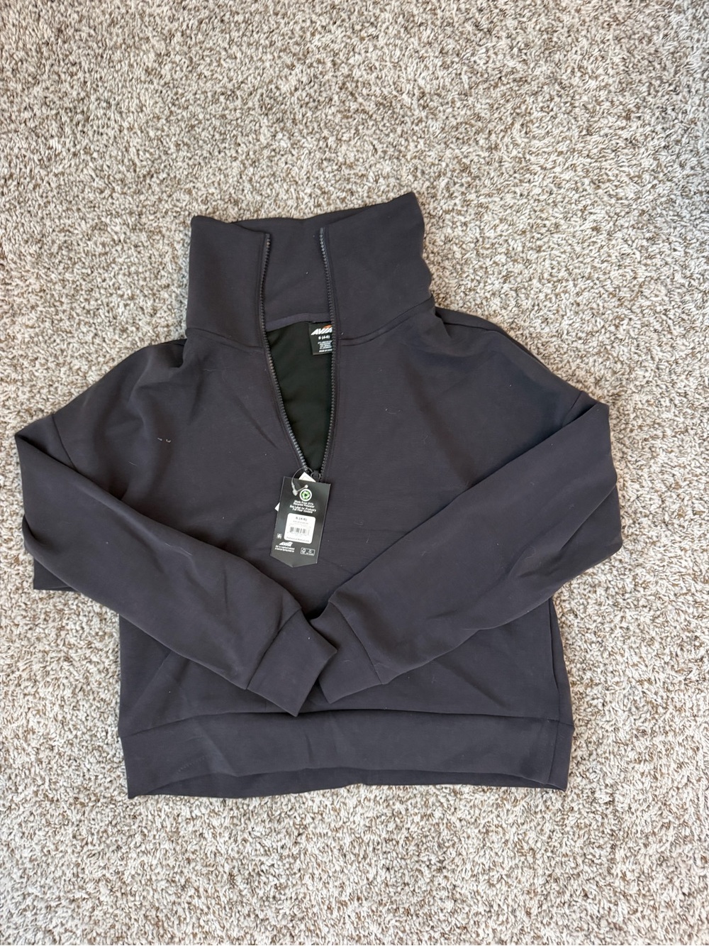 Avia Black Quarter-Zip Mock Neck Pullover